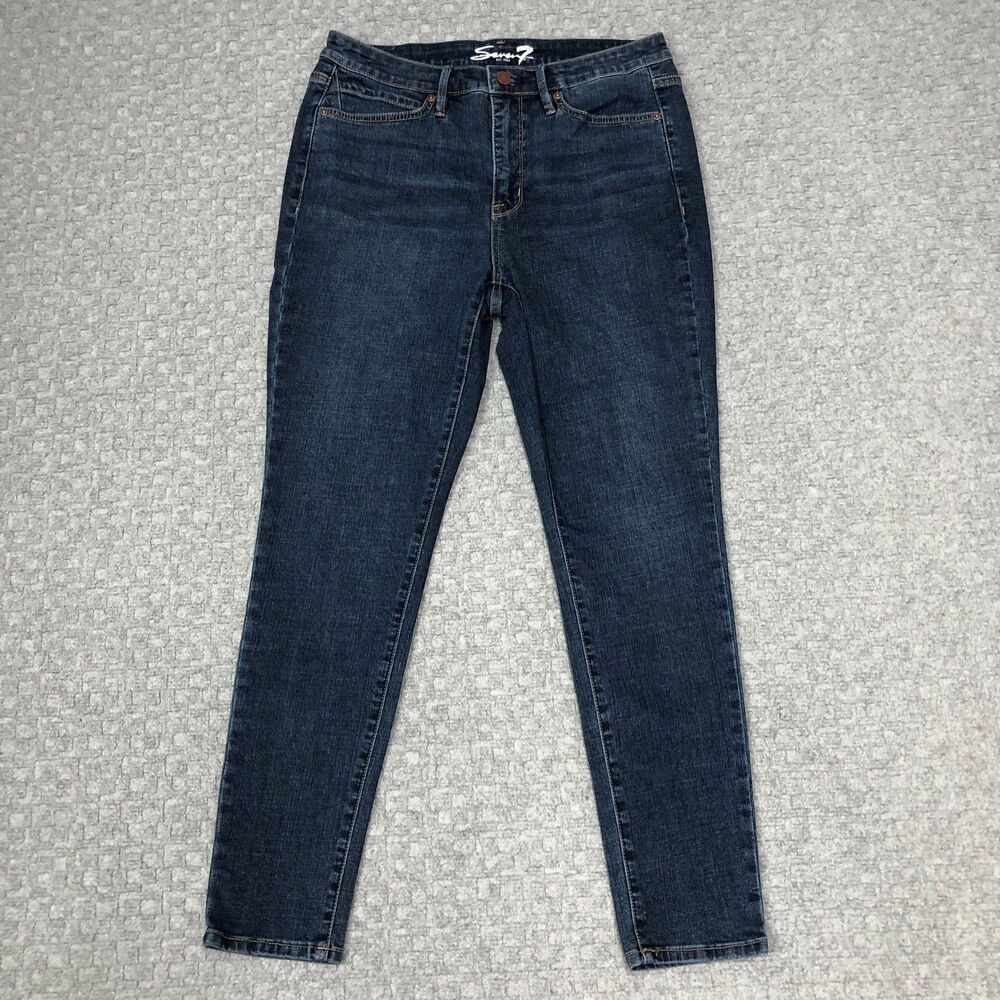 Seven7 Jeans Womens 10 Blue Skinny St James Stretch Mid Rise Denim Pants Capsule